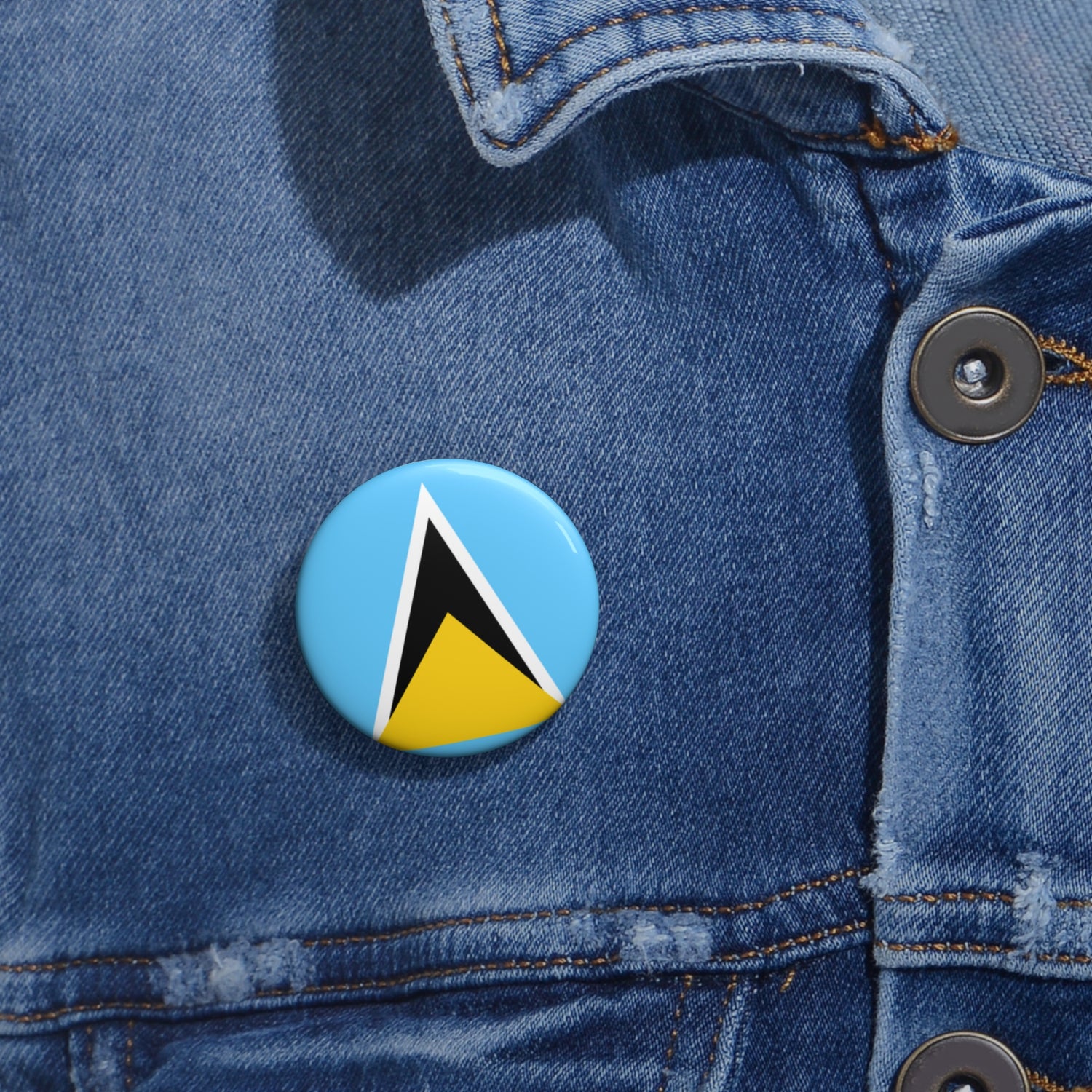 Saint Lucia  Pin Buttons - Stylish Accessories for Events, Parties, Gifts, or Personal Expression, Featuring Vibrant Design