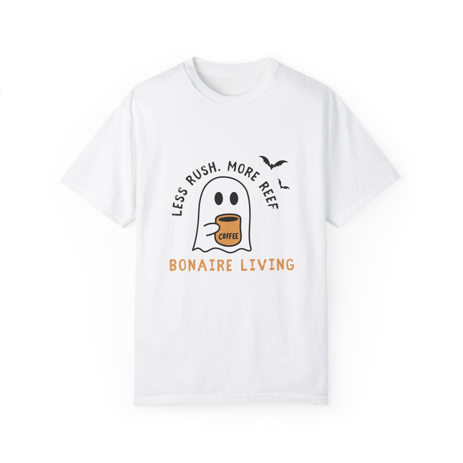 Bonaire Living Ghost Coffee T-shirt - Relaxed Fit for Coffee Lovers