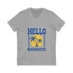 Hello Barbados  Short Sleeve V-Neck Tee
