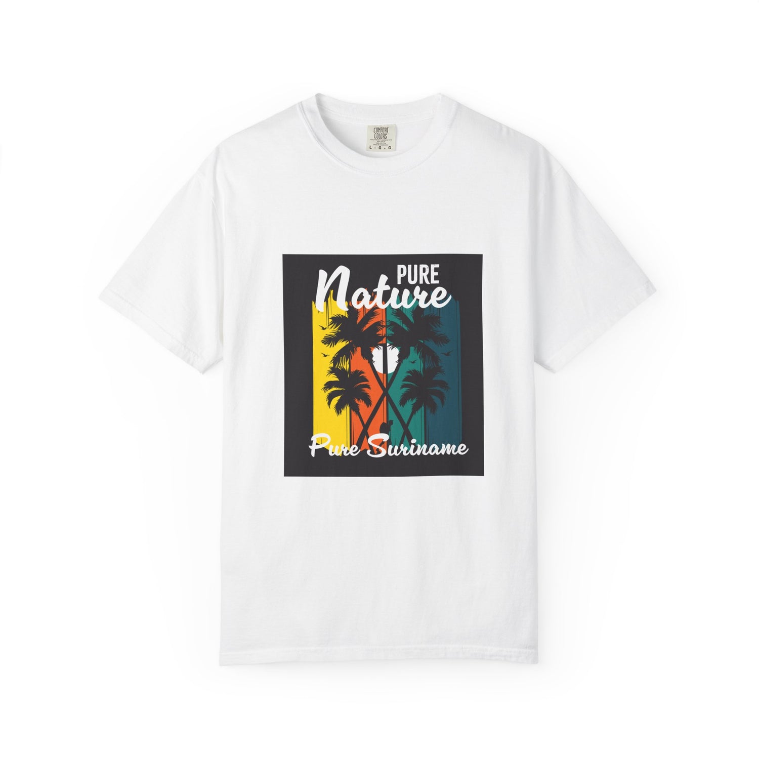 Pure Nature Unisex Garment-Dyed T-Shirt with Tropical Design | Suriname Design