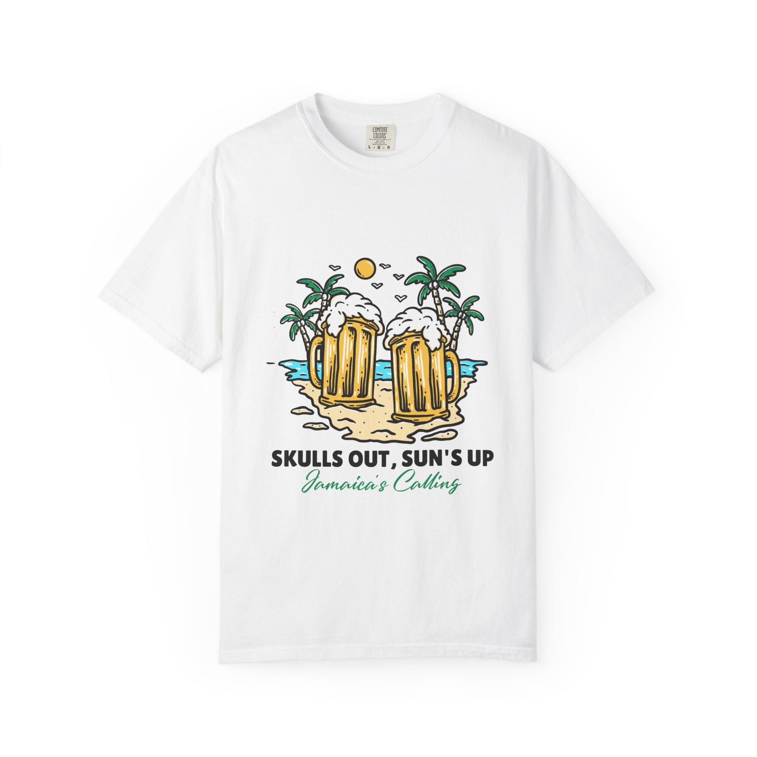 Skulls Out, Sun's Up Beach T-Shirt | Unisex, Summer Vibe, Jamaica Calling