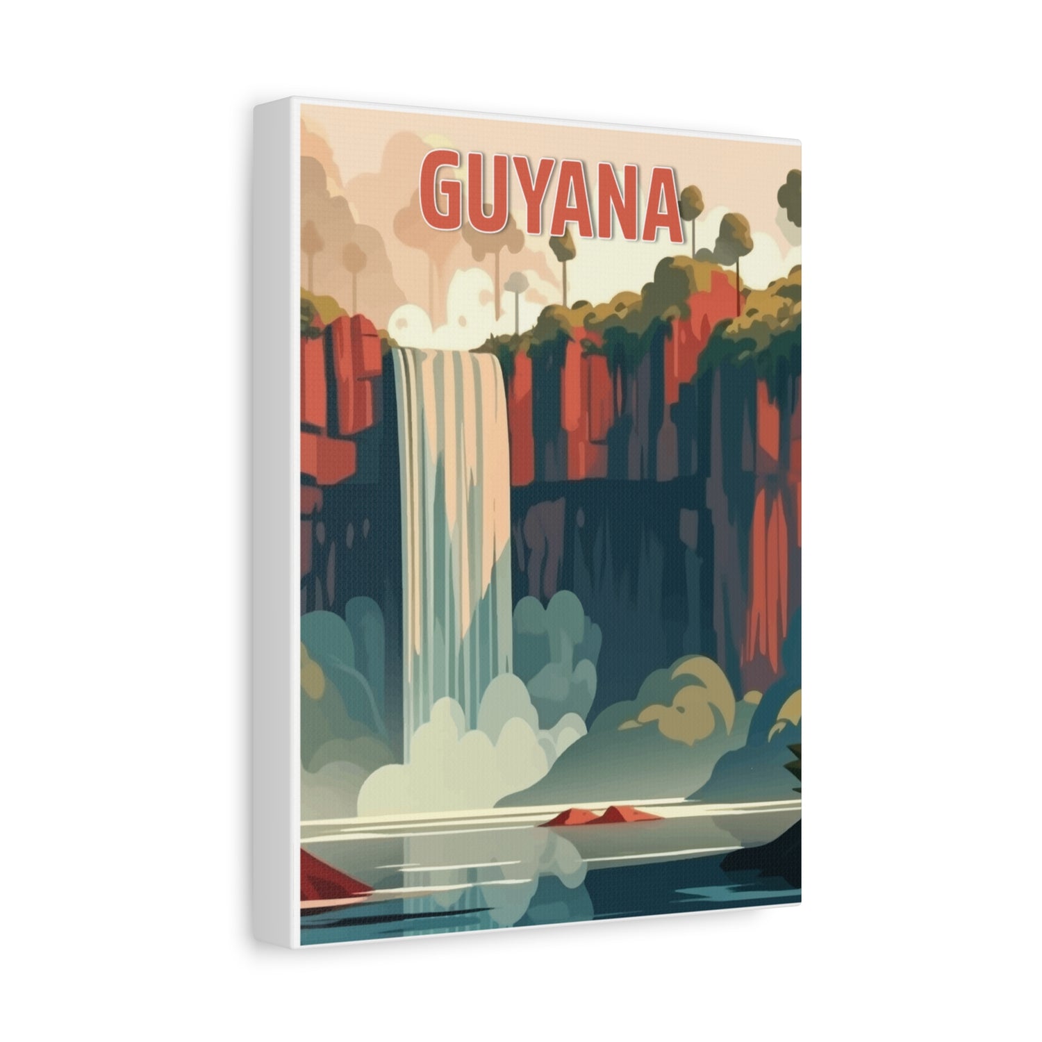 Guyana Waterfall Canvas Art Print - Eco-Friendly Home Decor