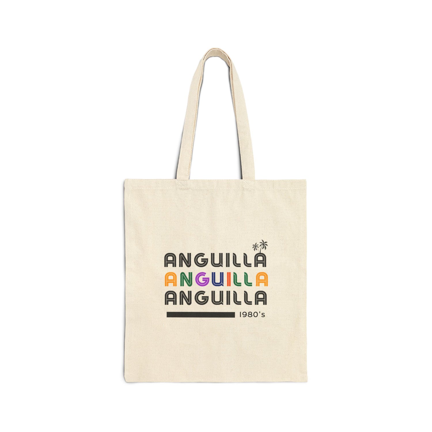 Vintage Anguilla 1980's Cotton Canvas Tote Bag