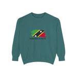Saint Kitts & Nevis Sweatshirt, Unisex Garment-Dyed Crewneck, Caribbean Pride Apparel, Vacation Souvenir, Unique Travel Gift