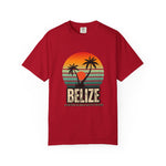 Belize Sunset Vintage Tee – Unisex Garment-Dyed Tropical Shirt