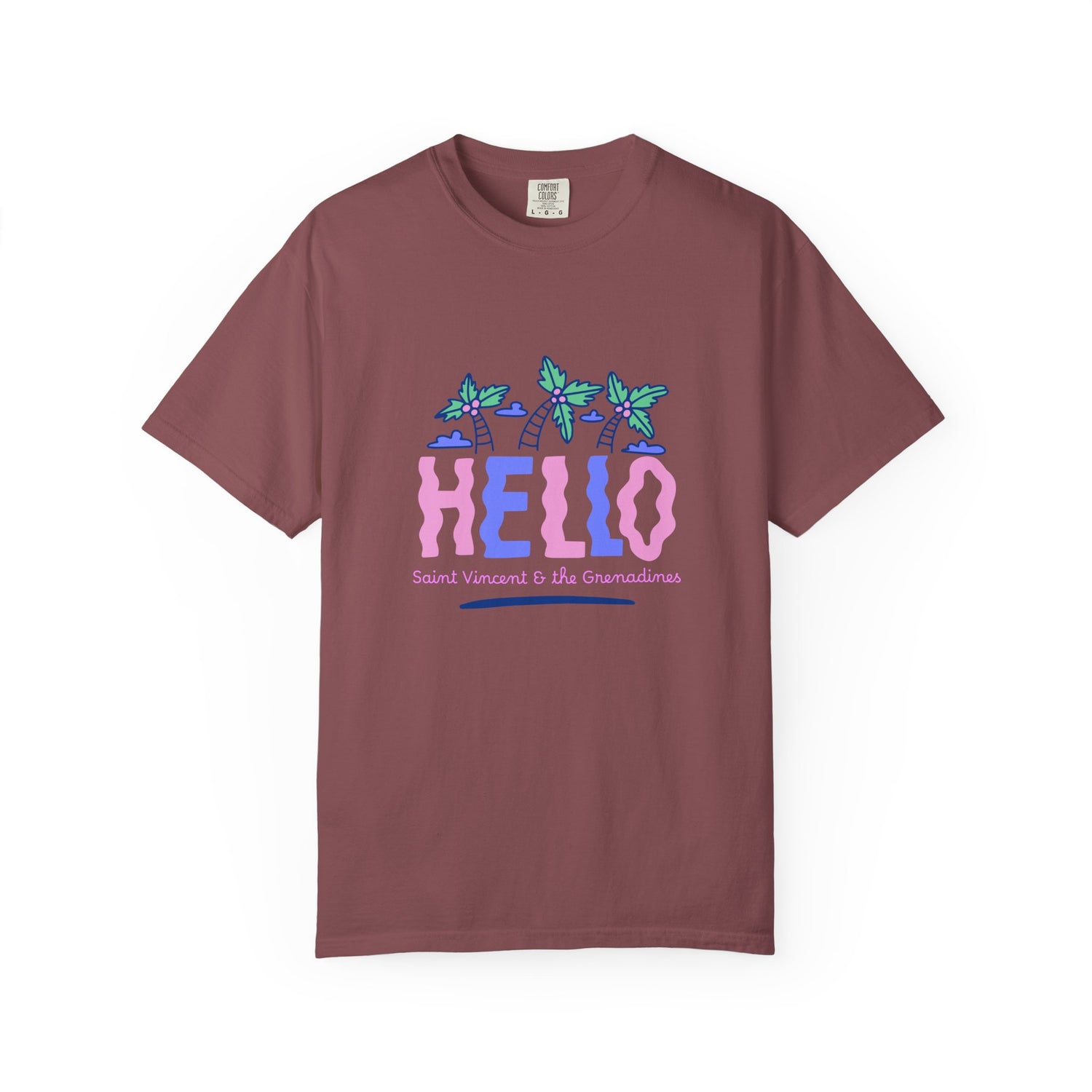Hello Paradise Unisex Garment-Dyed T-shirt - Tropical Vibes Design |  Saint Vincent & the Grenadines