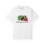 Garment-Dyed T-Shirt with Saint Kitts & Nevis Flag Design