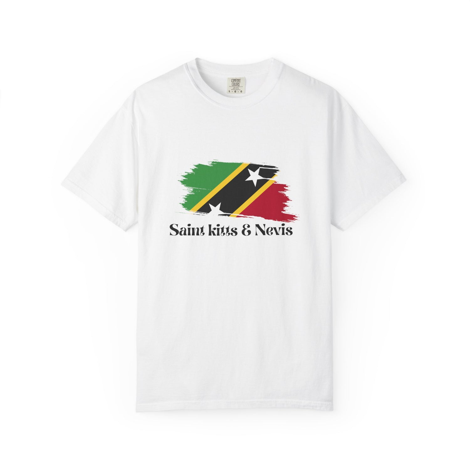 Garment-Dyed T-Shirt with Saint Kitts & Nevis Flag Design