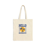 Hello Barbados Cotton Canvas Tote Bag | Travel & Beach Essential