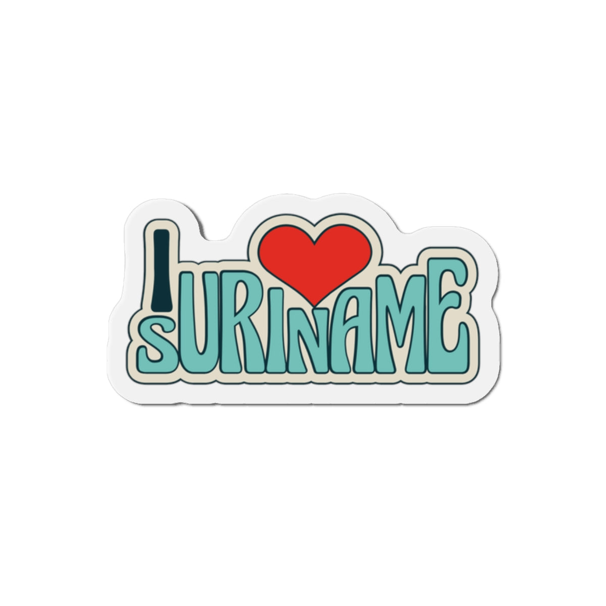 I Love Suriname Die-Cut Magnet - Fun Souvenir, Travel Gift, Fridge Decor, Home Accessory, Unique Collection Item