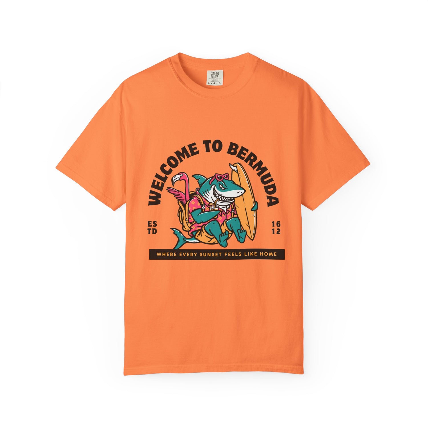 Welcome to Bermuda Unisex T-Shirt - Surfer Shark Design