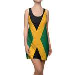 Jamaican Flag Racerback Dress, Summer Dress, Beachwear, Casual Dress, Festival Outfit, Vacation Apparel