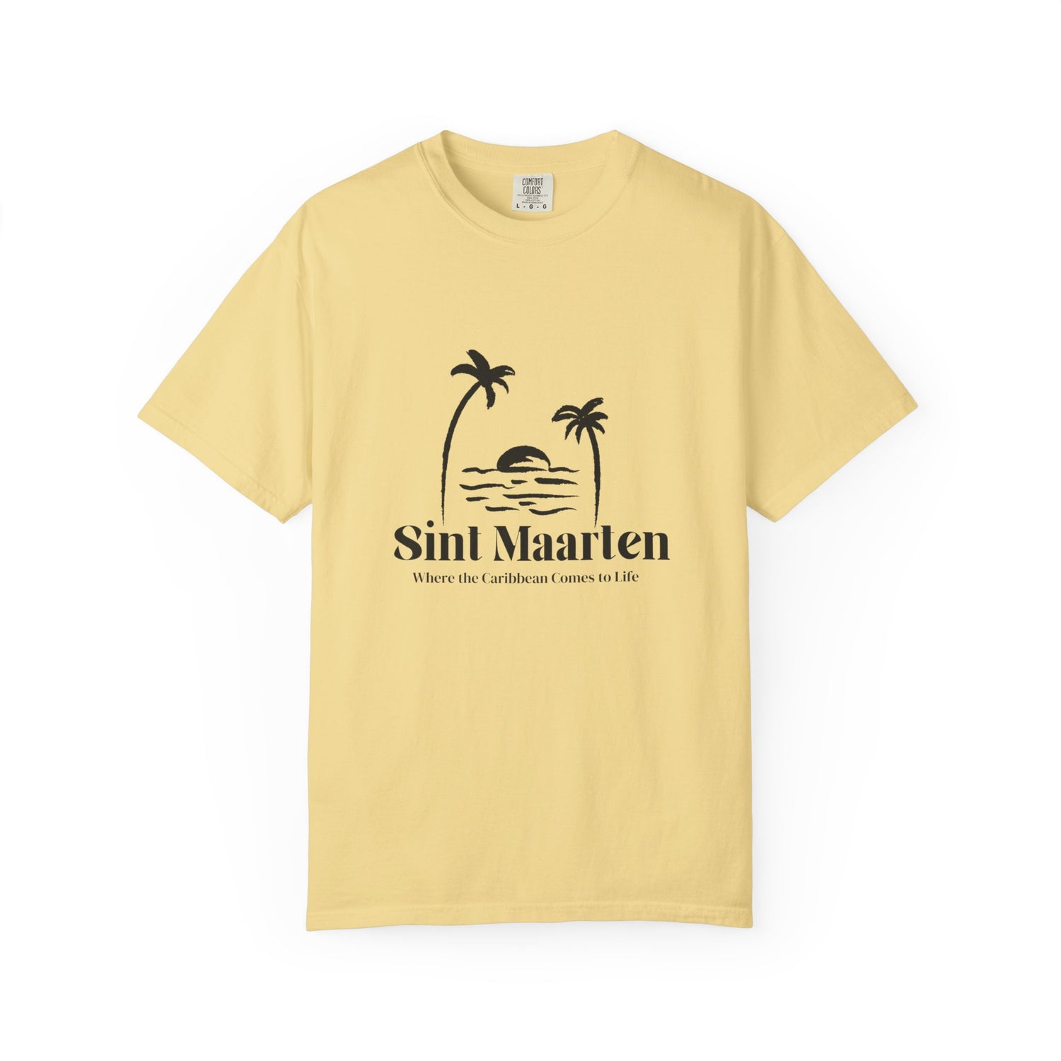 T-Shirt with Sint Maarten Sunrise Design, Beachwear, Vacation Souvenir, Summer Style, Unisex Graphic Tee, Travel Gift