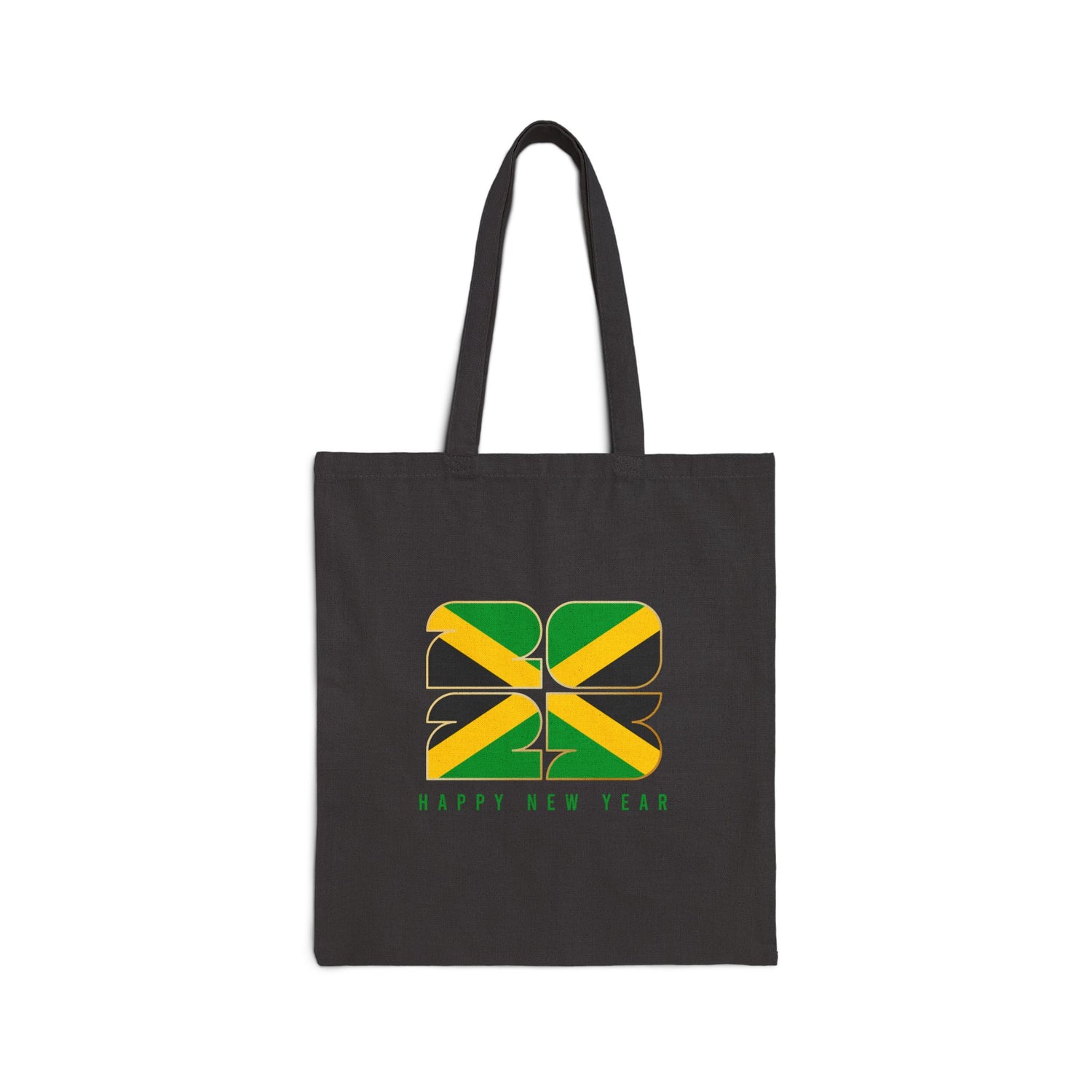 Happy New Year Jamaican Flag Cotton Canvas Tote Bag
