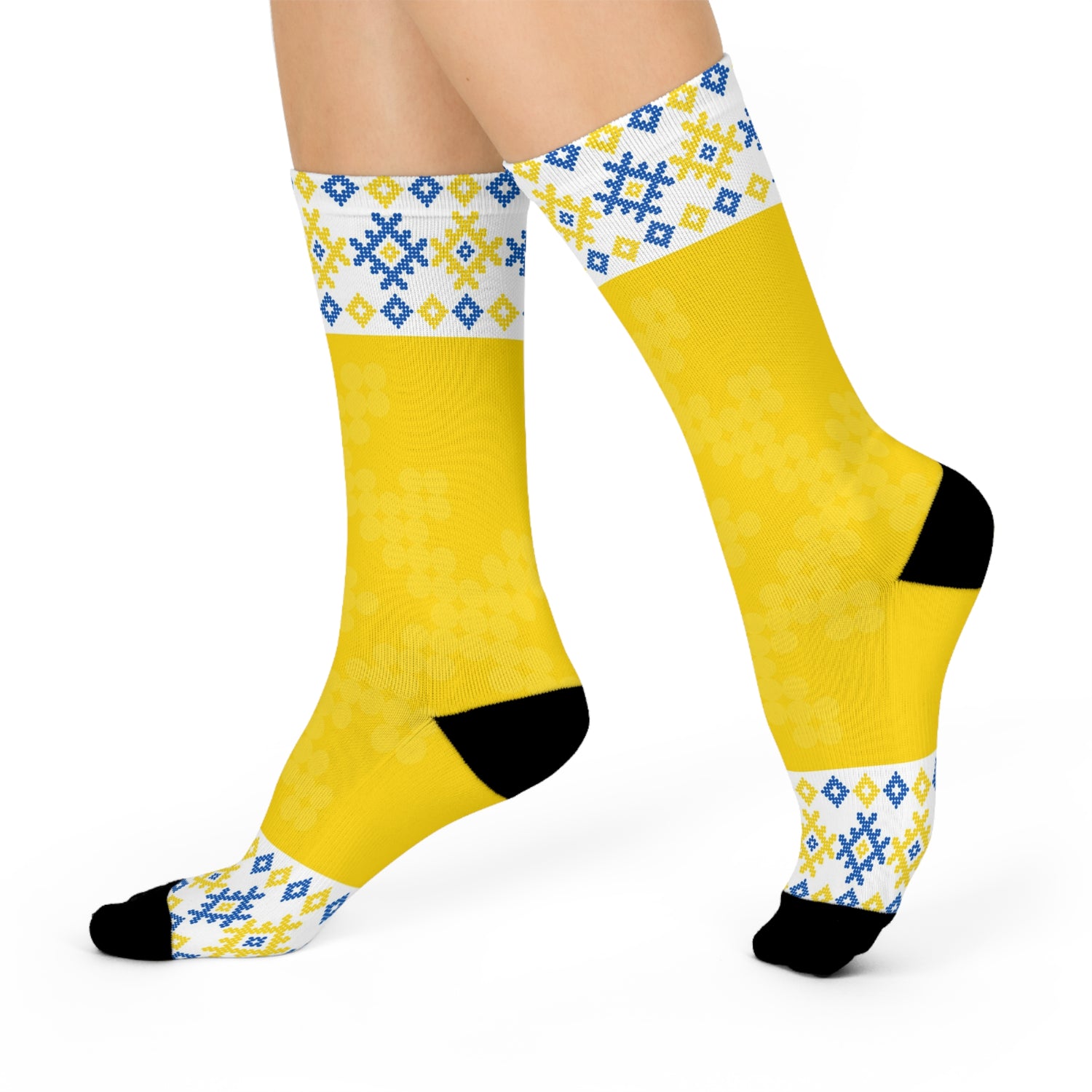 French Guiana Bright Geometric Crew Socks - Cozy and Stylish Footwear for Everyday Adventures