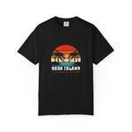 Unisex Garment-Dyed Saba T-Shirt |'Tiny Island, Big Adventure' Beach Vibe Tee