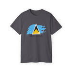 Saint Lucia Flag Unisex Ultra Cotton Tee - Casual Shirt