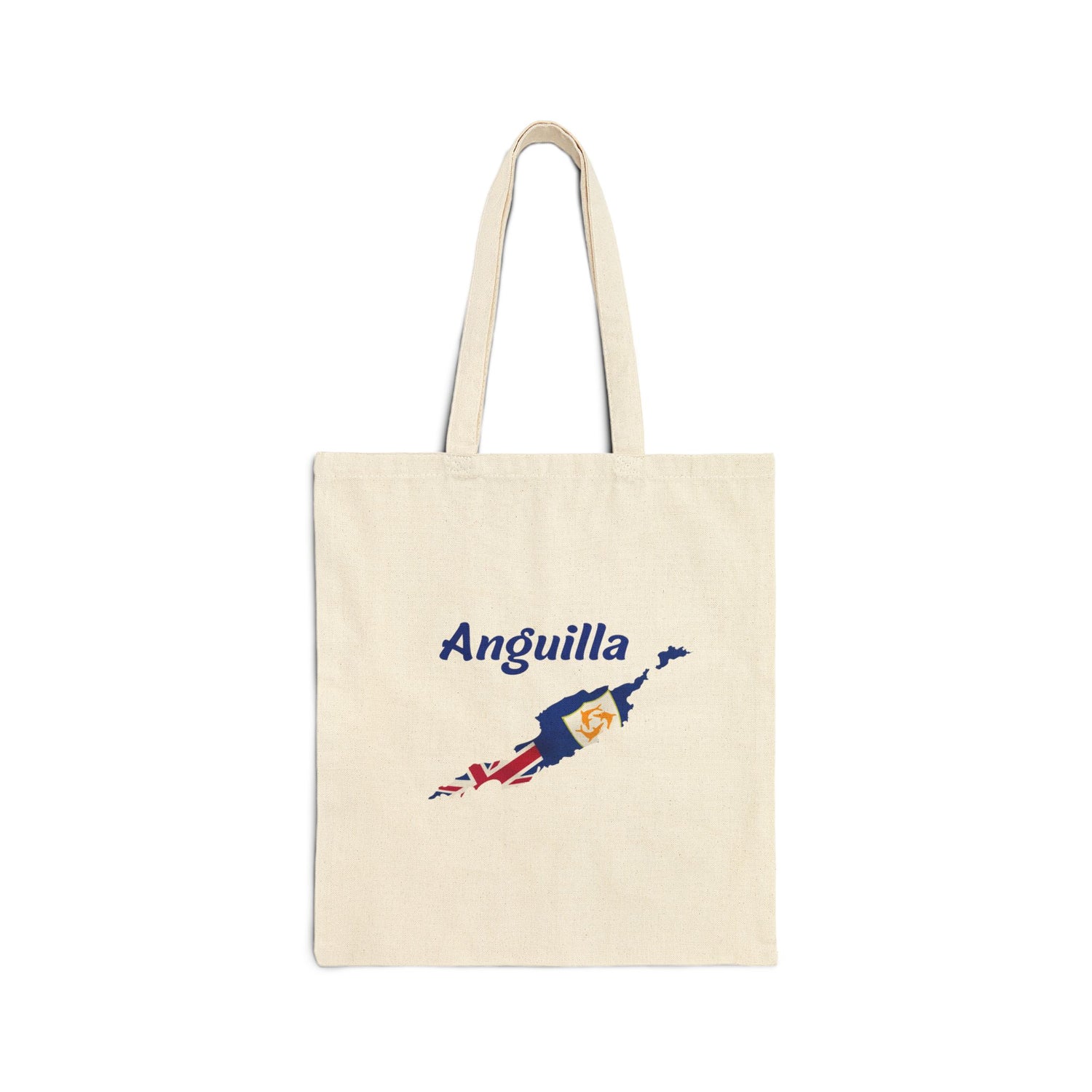 Anguilla Map Cotton Canvas Tote Bag | Eco-Friendly Travel Accessory