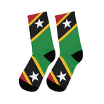 Eco-Friendly St. Kitts & Nevis Socks - Colorful Recycled Poly Design