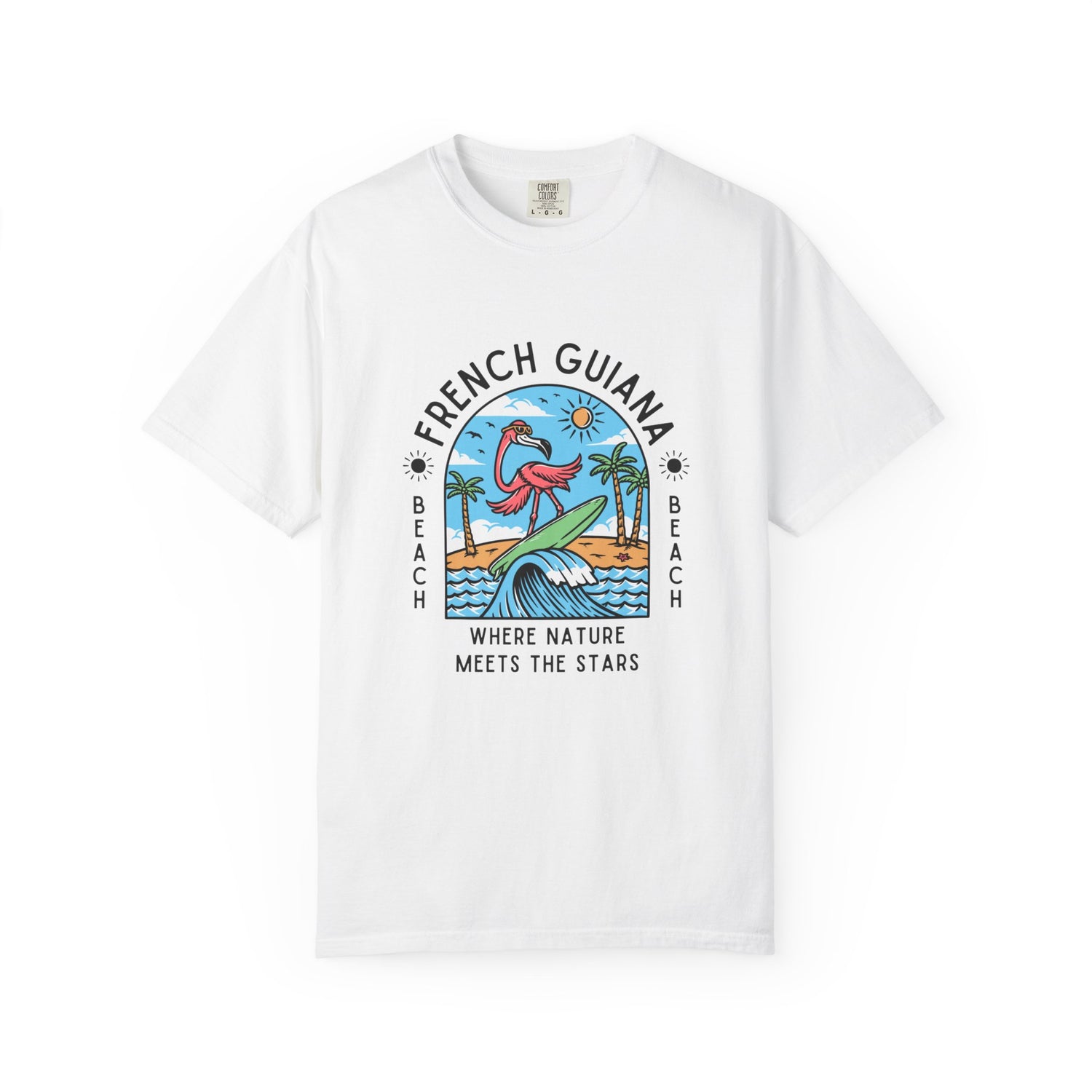 French Guiana Beach Graphic Tee - Nature Meets the Stars