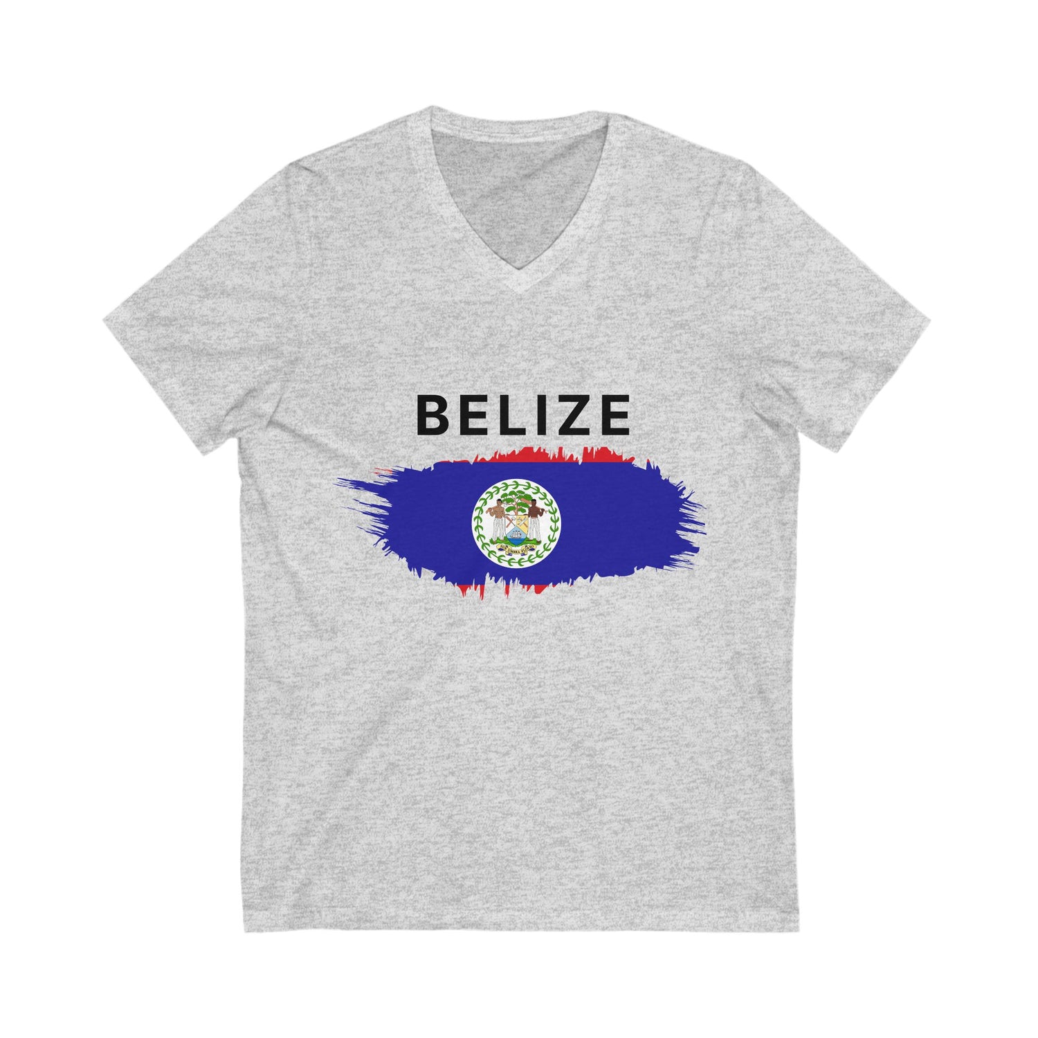 Belize Flag V-Neck Tee – Unisex Short Sleeve Shirt