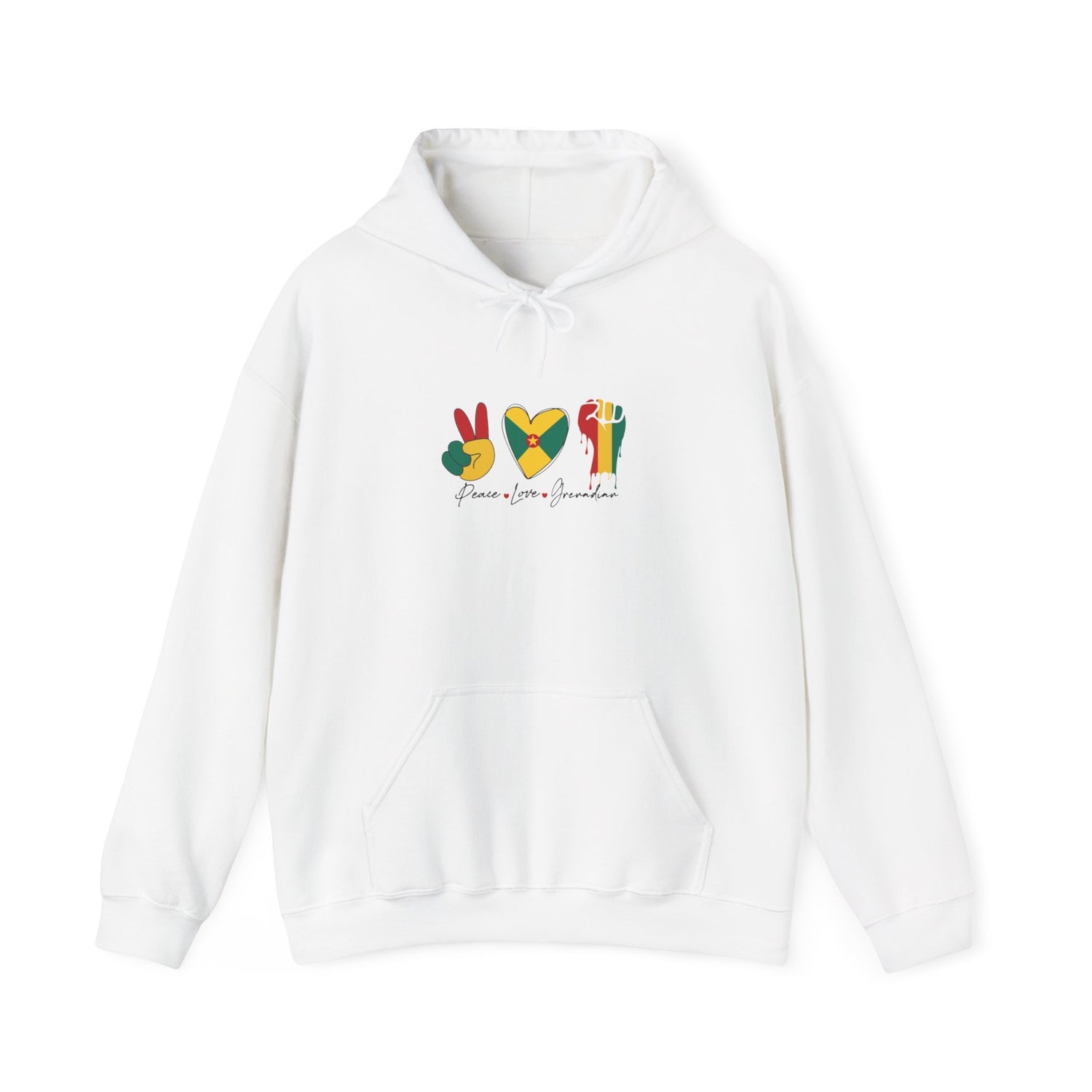 Love and Peace Grenada Graphic Hoodie - Unisex Heavy Blend Sweatshirt