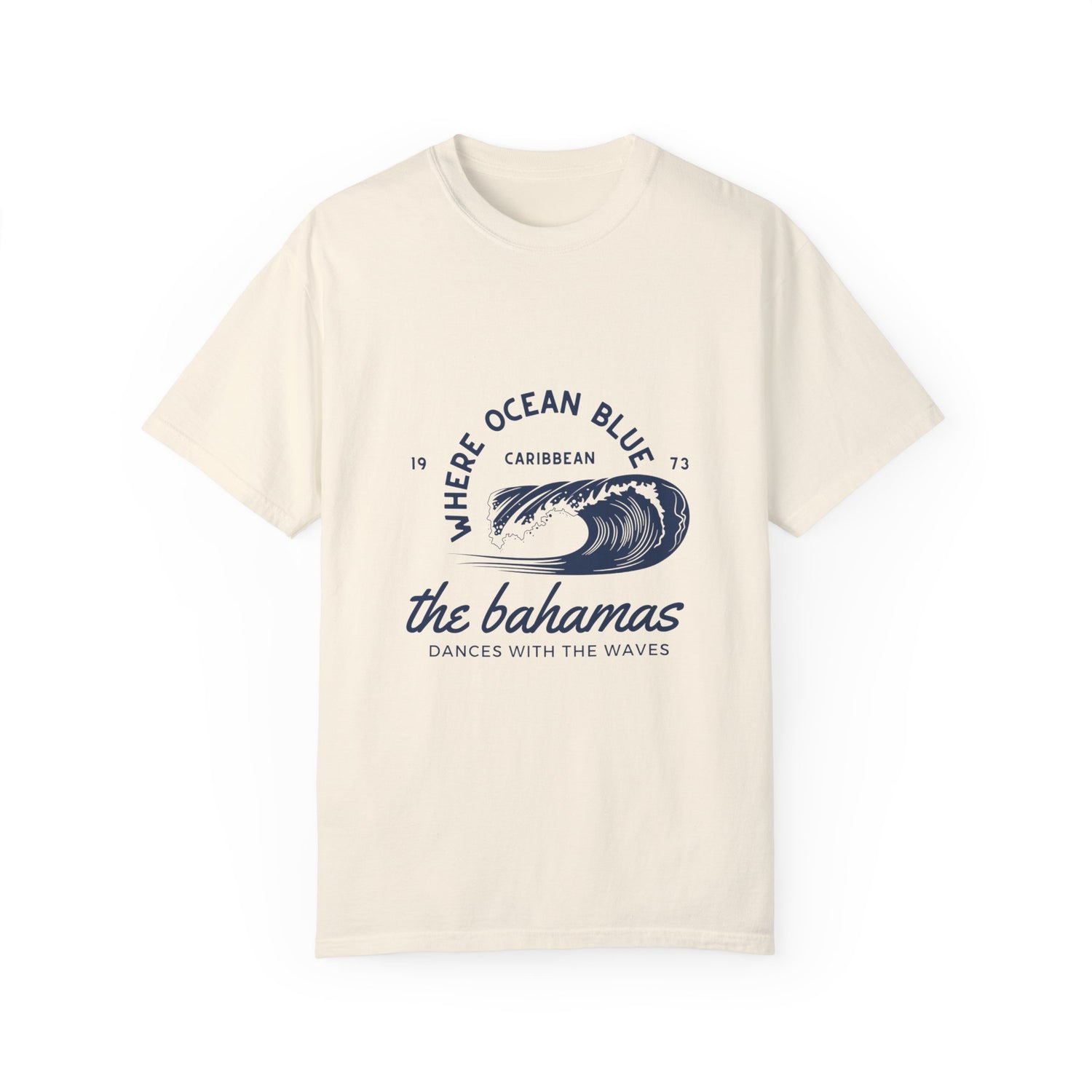 Caribbean Wave T-Shirt - Unisex Garment-Dyed Tee "Where Ocean Blue Dances with the Waves"