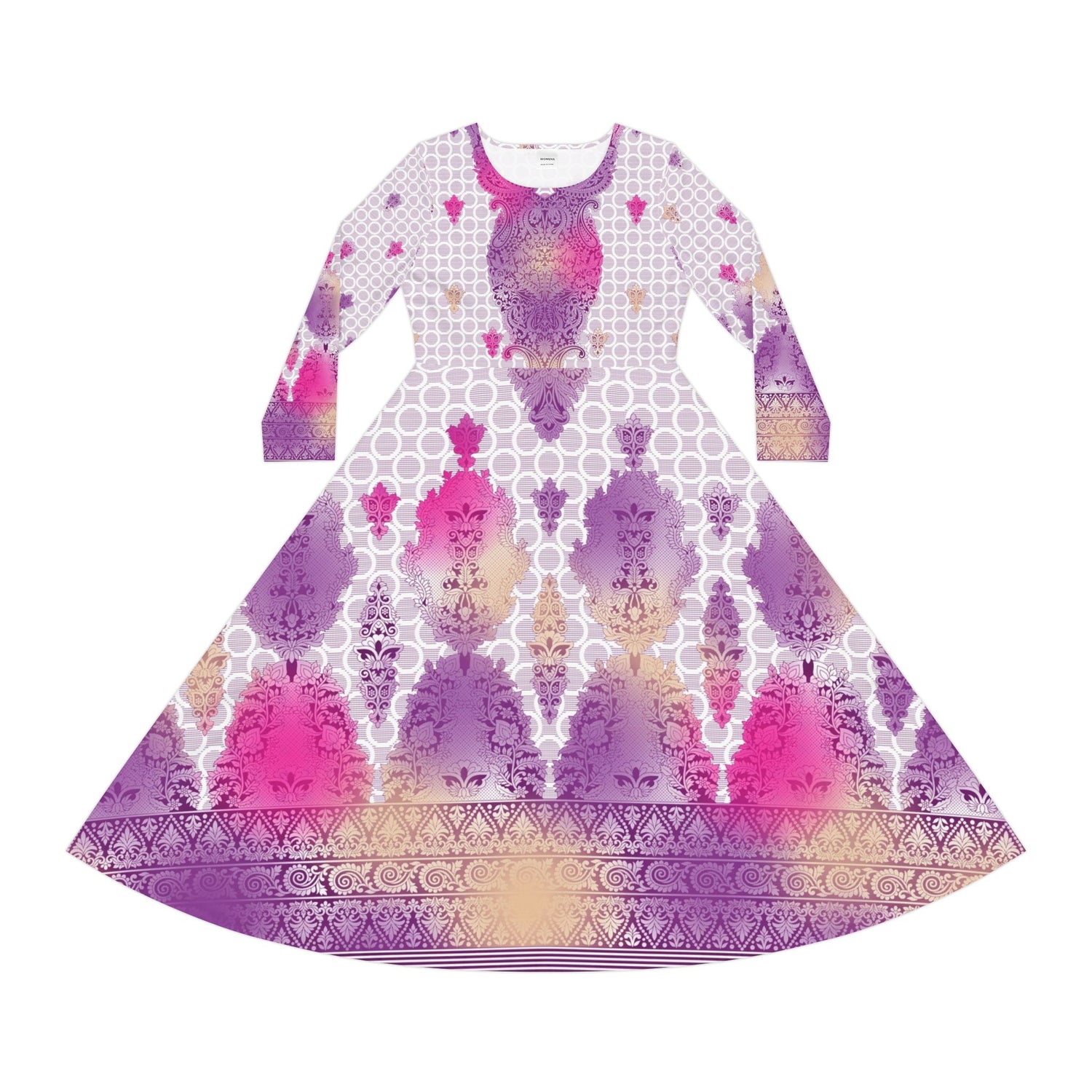 Women's Long Sleeve Dance Dress - Bahamas Vibrant Style, Perfect for Parties, Dance Recitals, Celebrations, Fashion Events, Everyday Wear