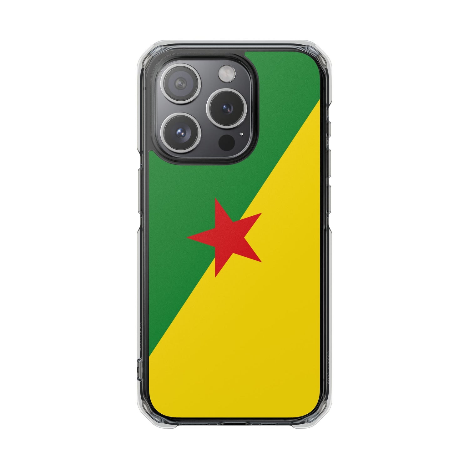 French Guiana  Flag Magnetic Clear Impact Cases | Phone Cases, Personalized Gifts, Unique Accessories, Travel Souvenirs, National Pride