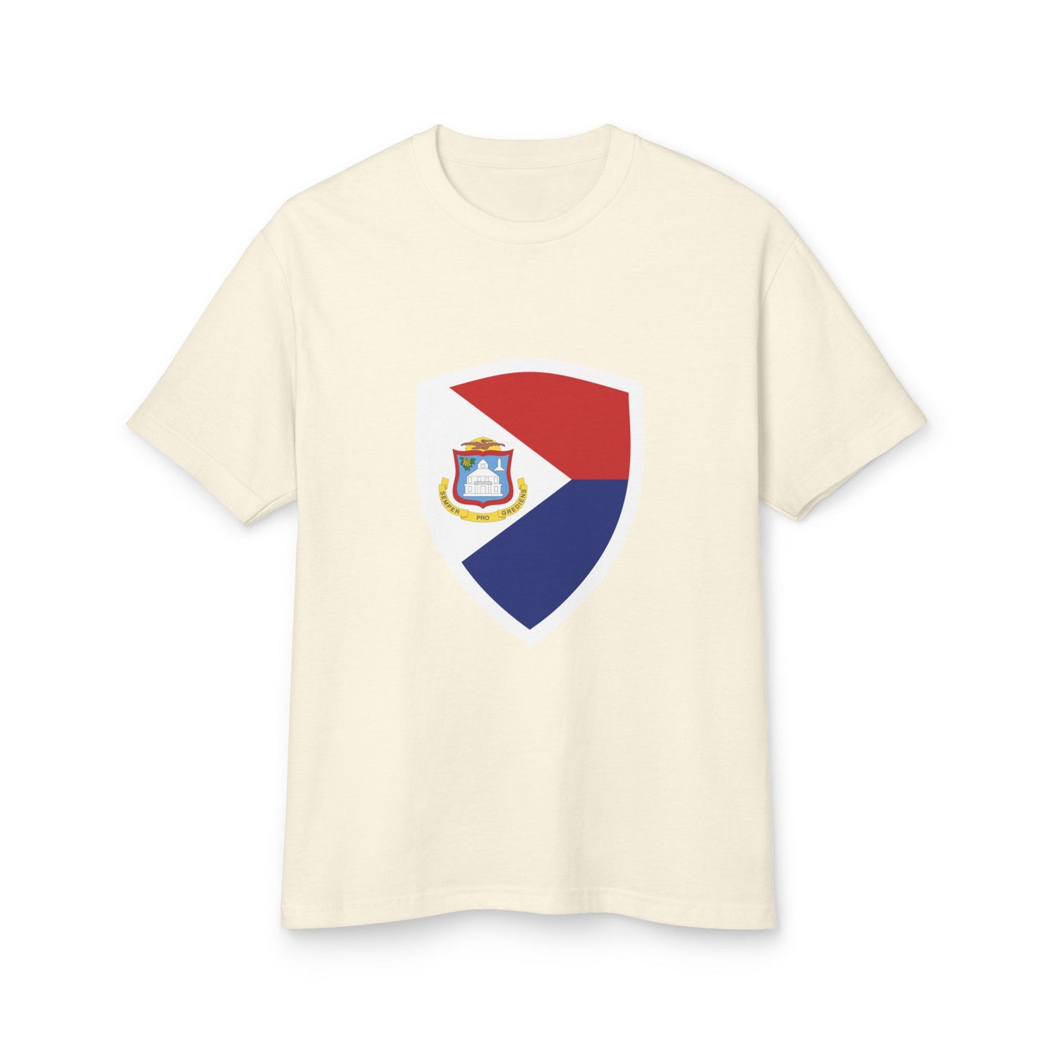 Unisex, geverfd Sint Maarten katoenen T-shirt van zwaargewicht katoen