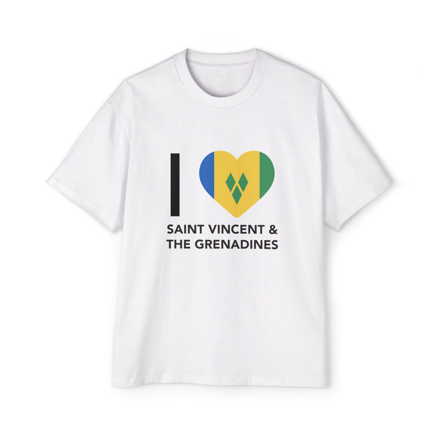 I Love Saint Vincent and the Grenadines Men's Heavy Oversized T-shirt