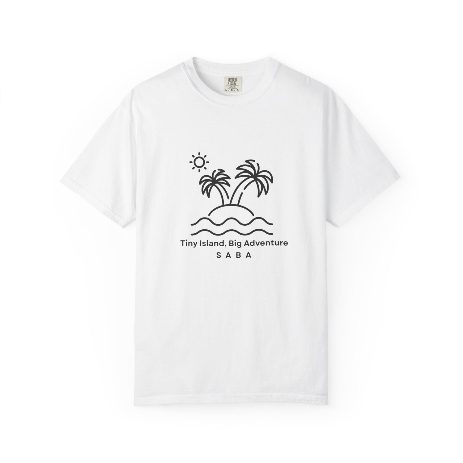 Adventure Vibes Saba T-Shirt - Tiny Island, Big Adventure Design