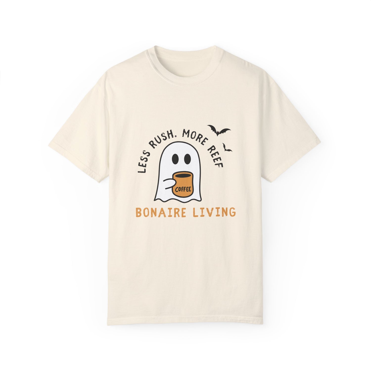 Bonaire Living Ghost Coffee T-shirt - Relaxed Fit for Coffee Lovers