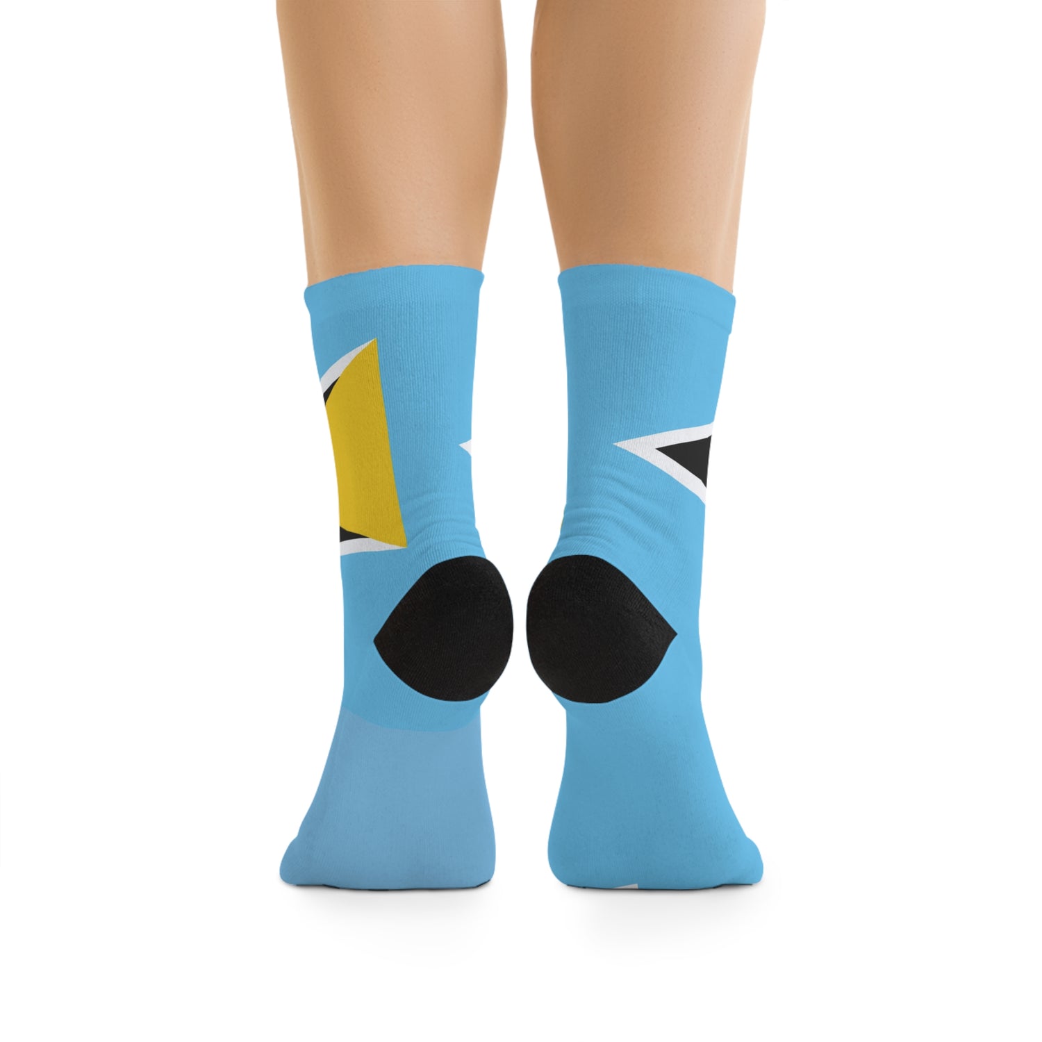 Saint Lucia  Socks, Stylish Recycled Poly Socks, Sustainable Fashion, Fun Gift for Friends, Casual Everyday Wear, Vibrant Sock