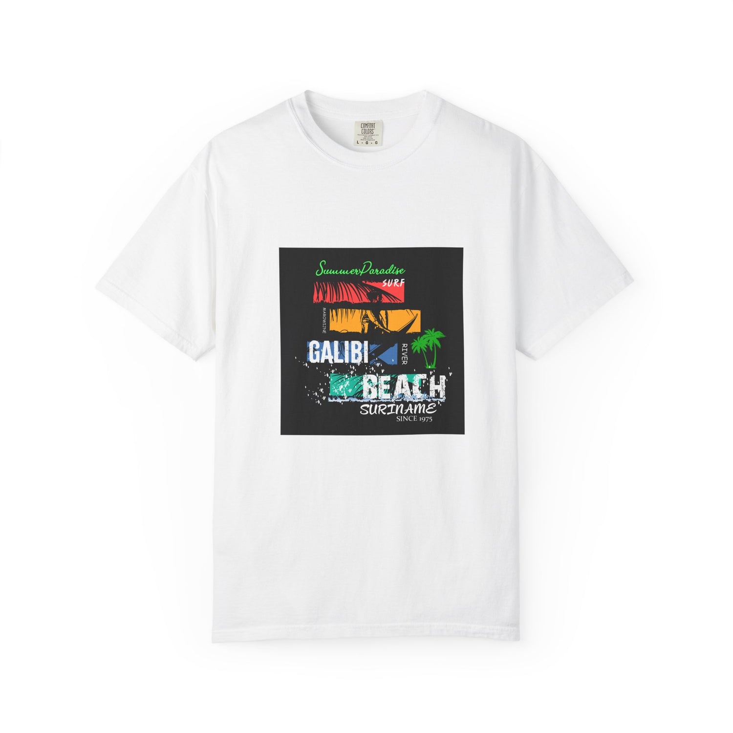 Summer Vibe Unisex Garment-Dyed T-Shirt - Galibi Beach, Suriname Design