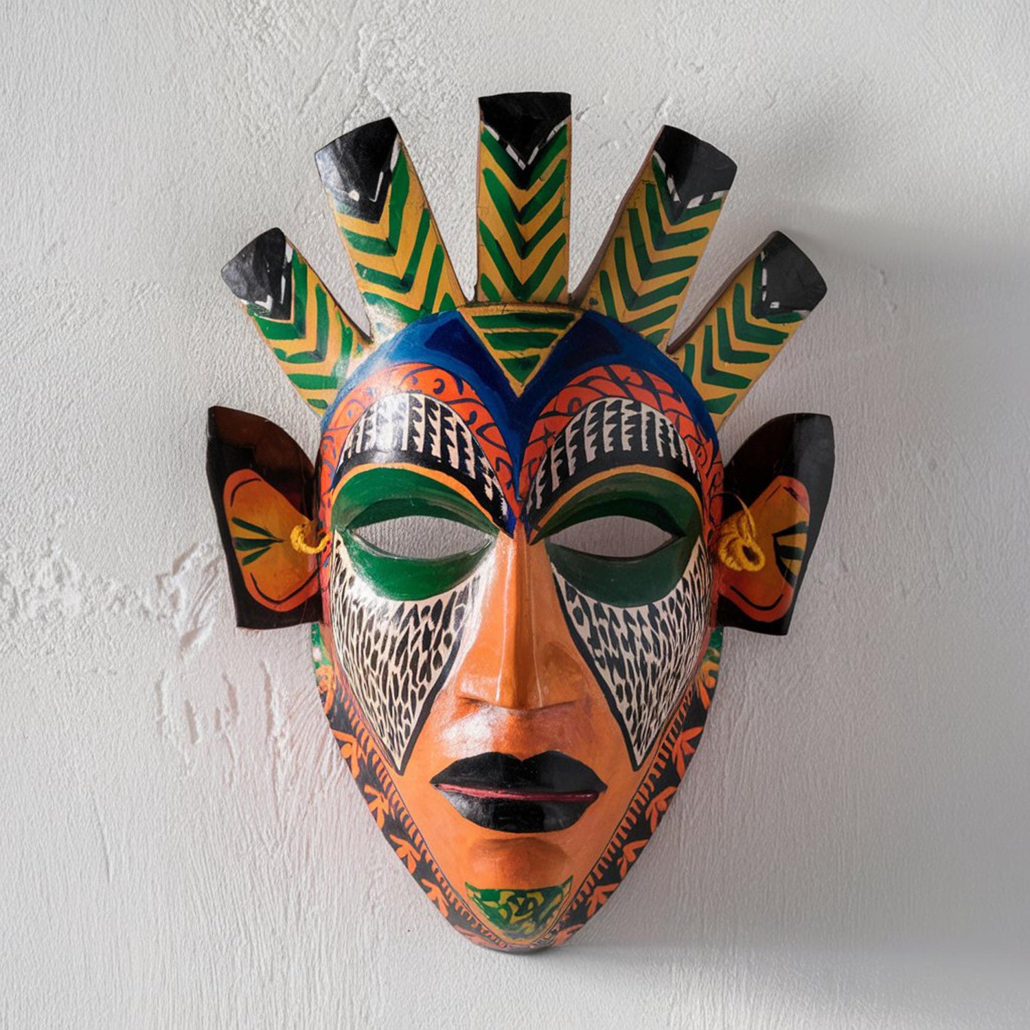 Handcrafted Tribal 3D Wall Mask β Cultural Art Decor