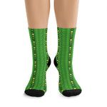 Jamaica Eco-Friendly Fun Green Pattern Socks - Recycled Poly Material