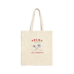 Aruba Caribbean Cotton Canvas Tote Bag - Tropical Travel Vibes