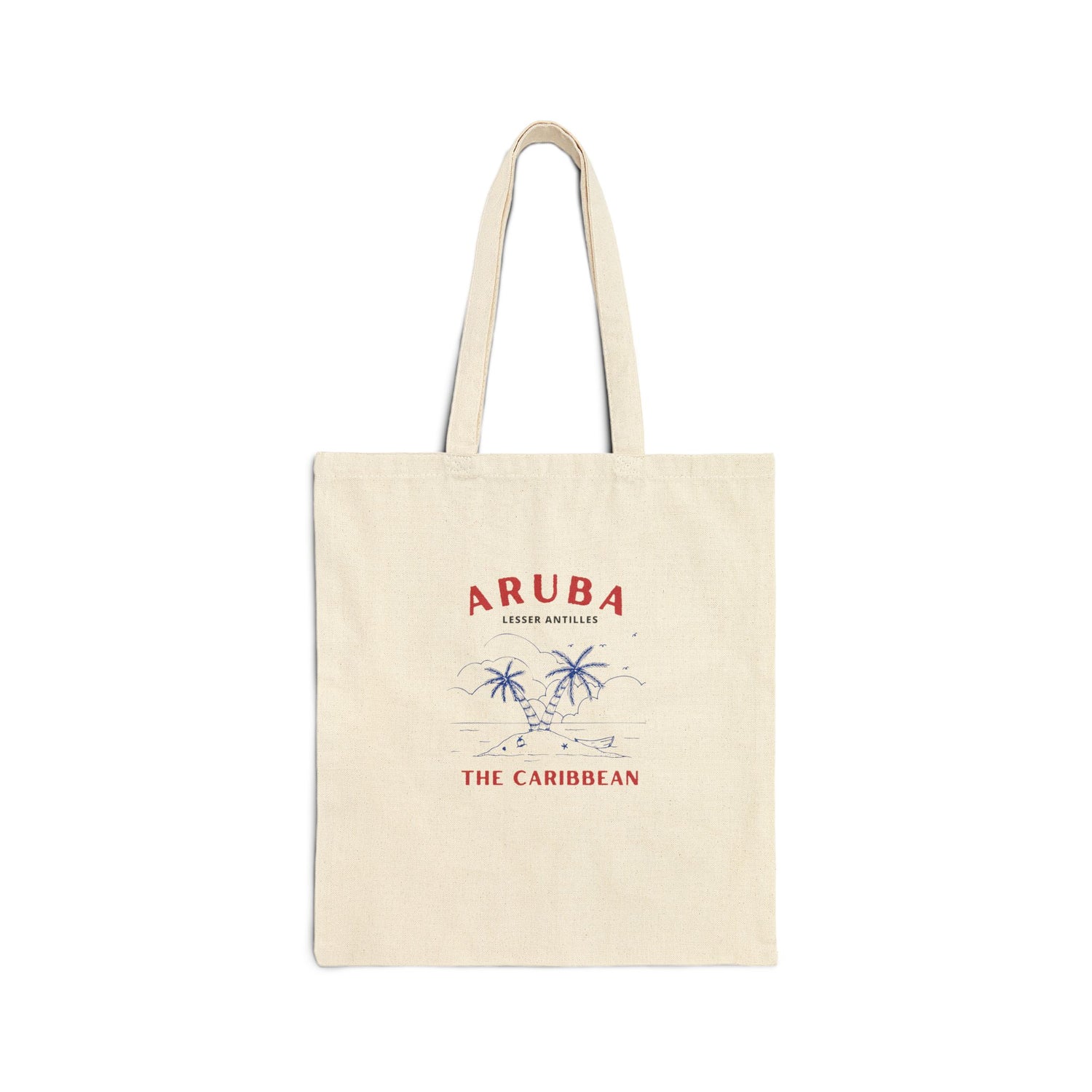 Aruba Caribbean Cotton Canvas Tote Bag - Tropical Travel Vibes