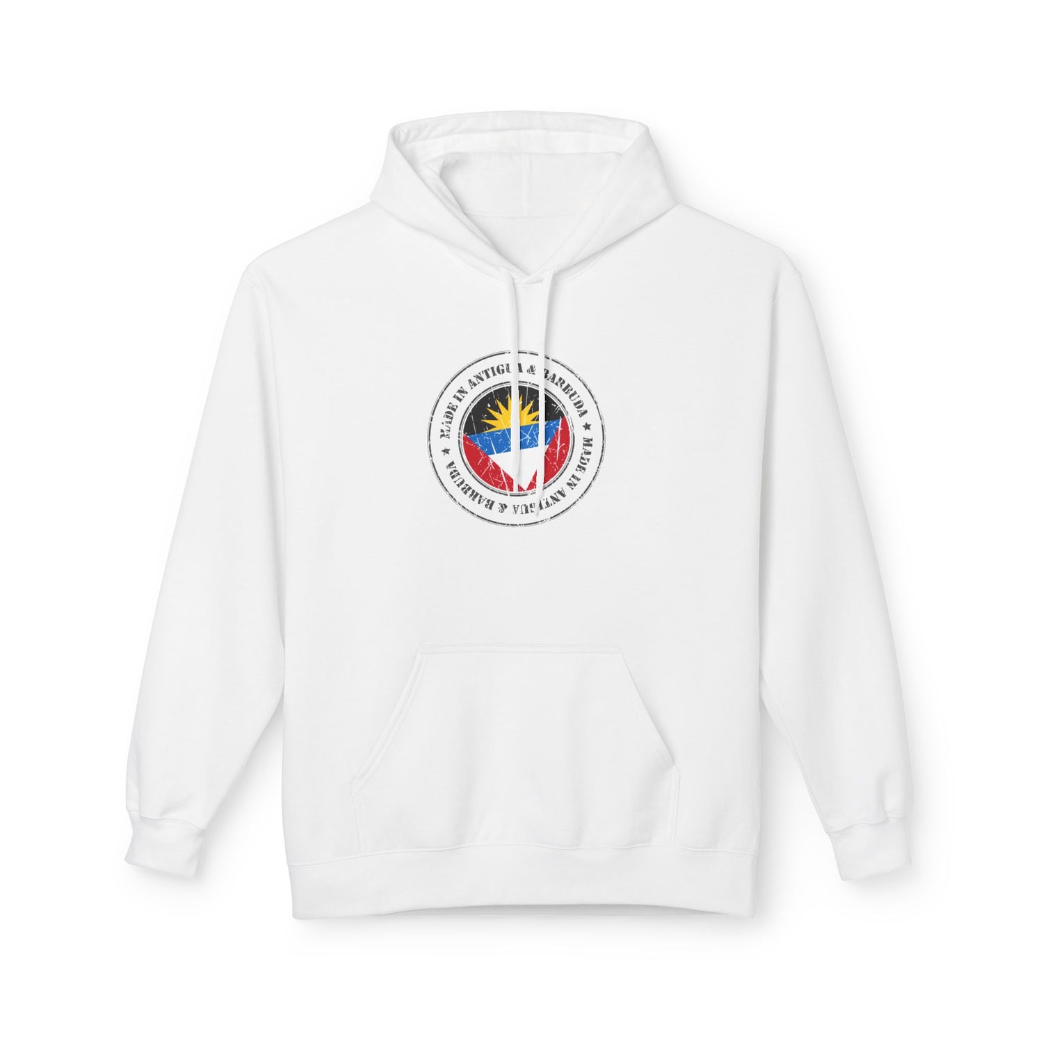 Colorful Antigua Flag Fleece Hoodie | Inspirational Unisex Pullover, Cozy Everyday Wear & Gift