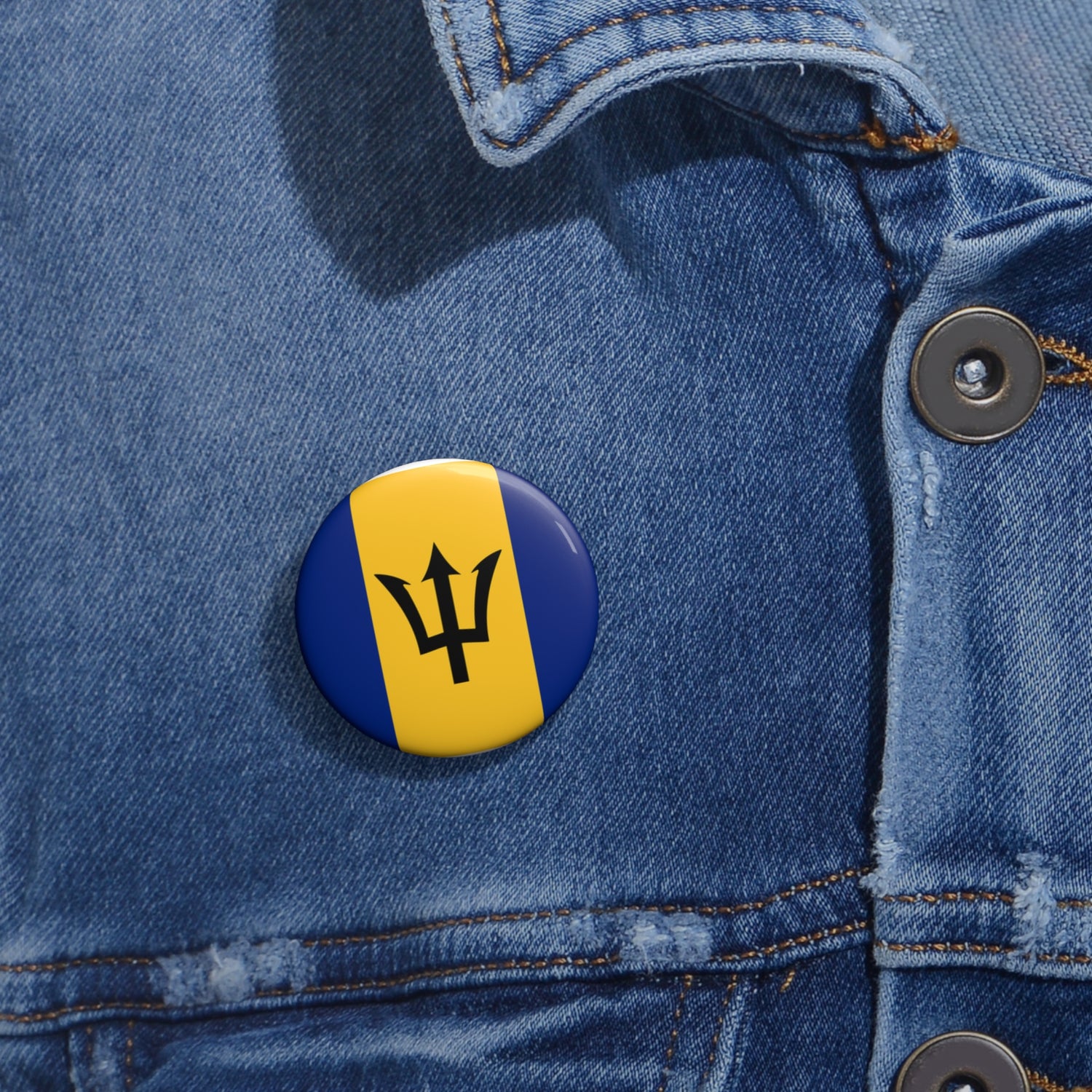 Barbados Flag Pin Buttons, Personalized Promotional Pins, Holiday Party Accessories, Trendy Badge for Events, Fun Gift Idea