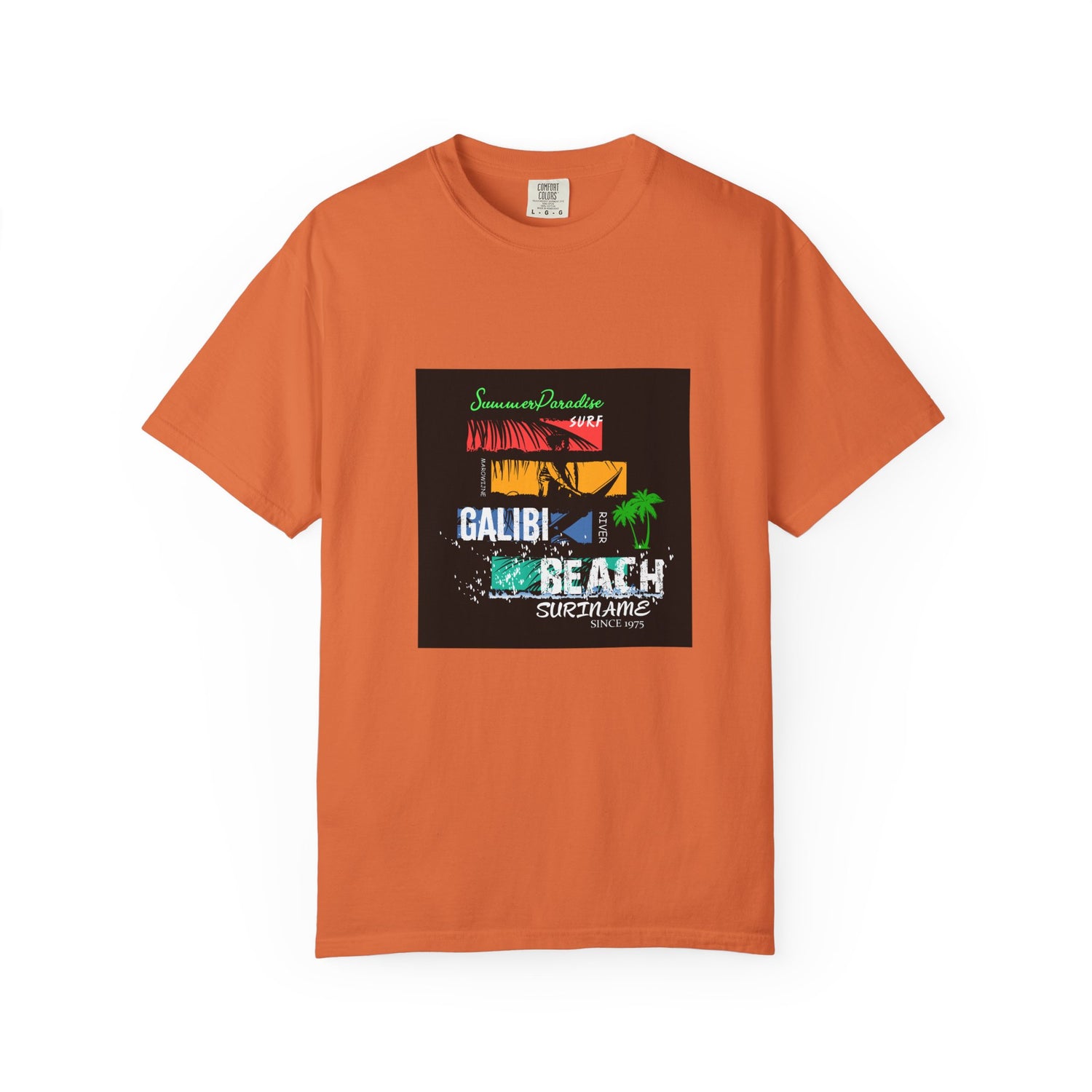 Summer Vibe Unisex Garment-Dyed T-Shirt - Galibi Beach, Suriname Design