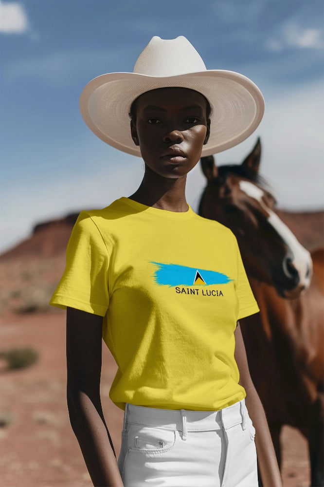 Saint Lucia Flag Unisex Ultra Cotton Tee - Casual Shirt