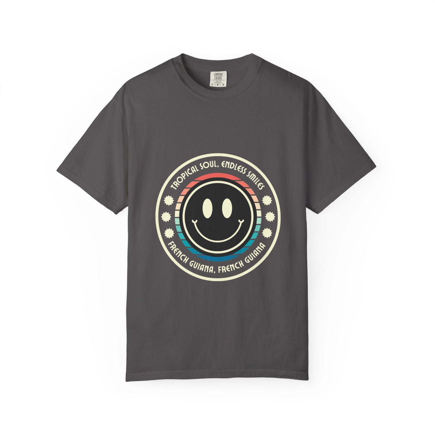 Smiley Face Unisex Garment-Dyed T-Shirt French Guiana|  Casual Vibe for Everyday Wear