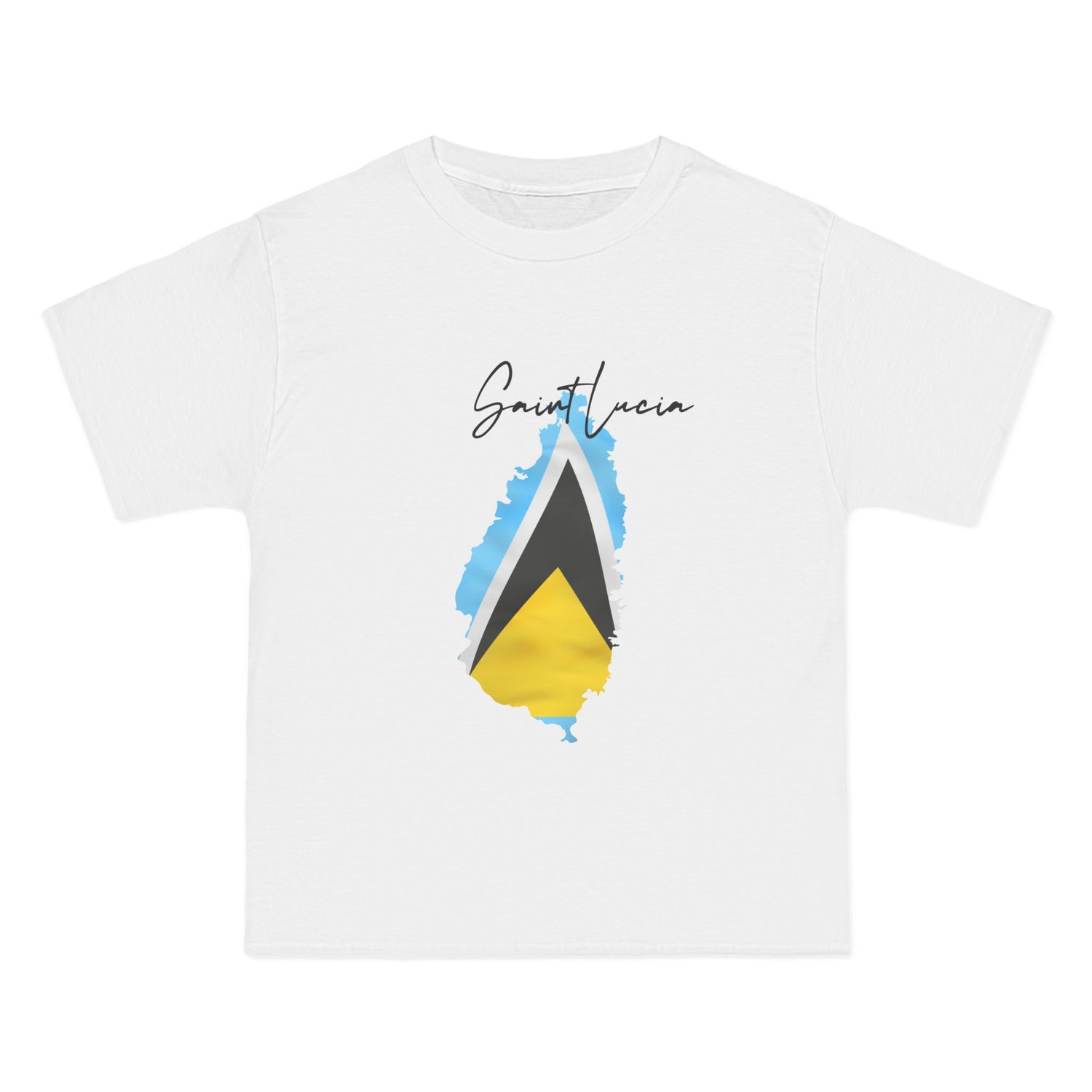 Saint Lucia Map Shape Flag T-Shirt