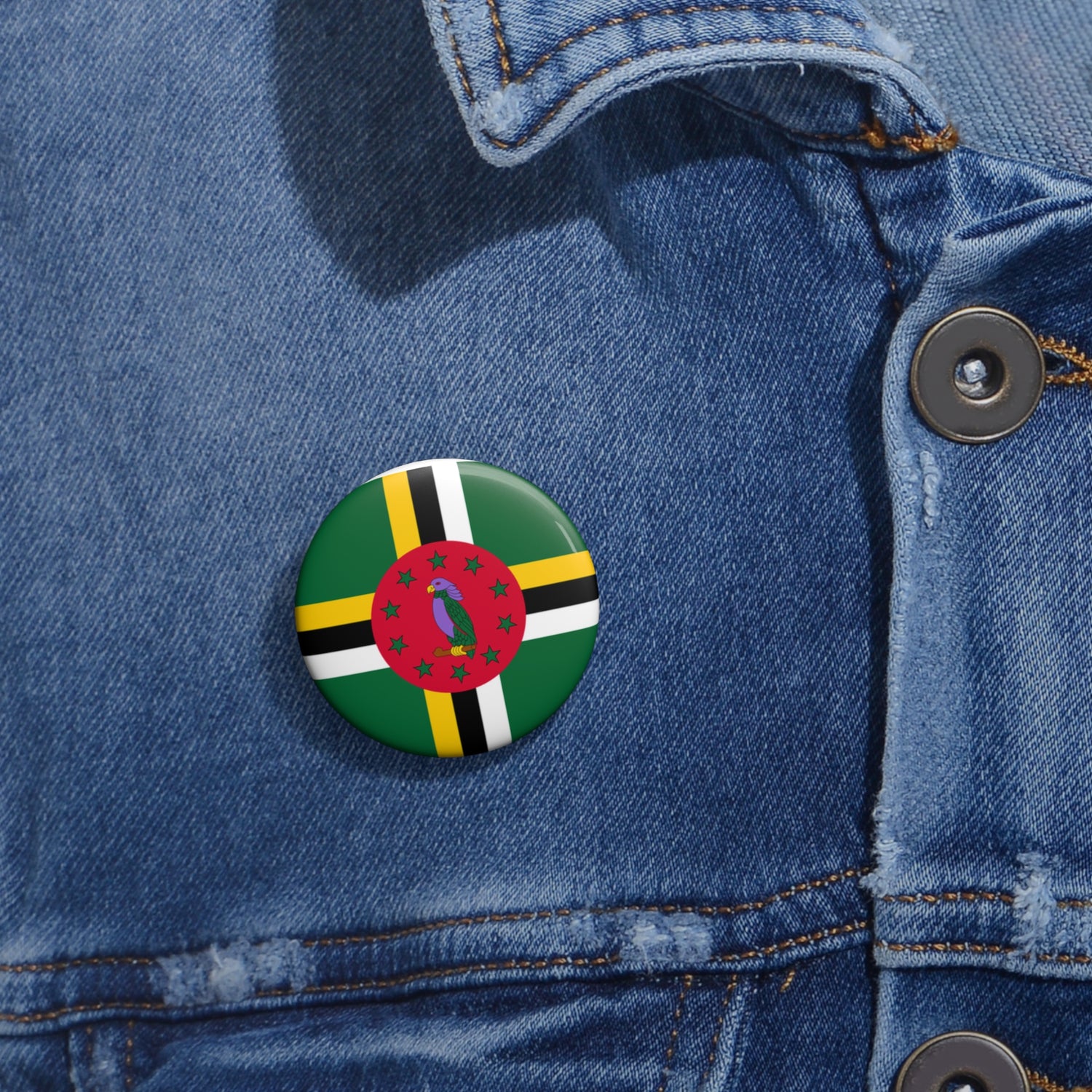 Dominica Customizable Flag Pin Buttons, Unique Gifts for Celebrations, Stylish Accessories, Perfect for Events and Holidays, Personal Flair