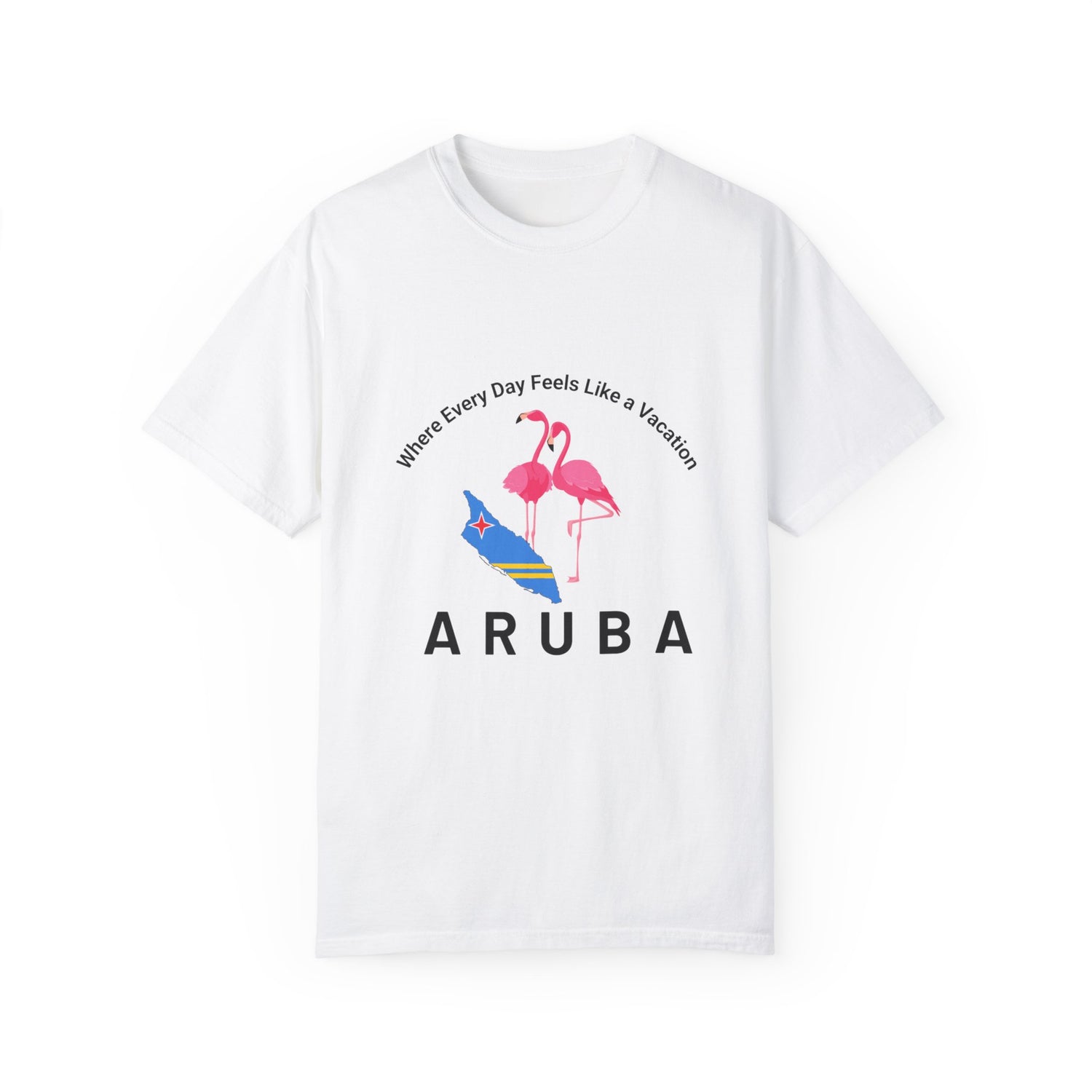 Vacation Vibe Unisex T-Shirt - Aruba Flamingos Design