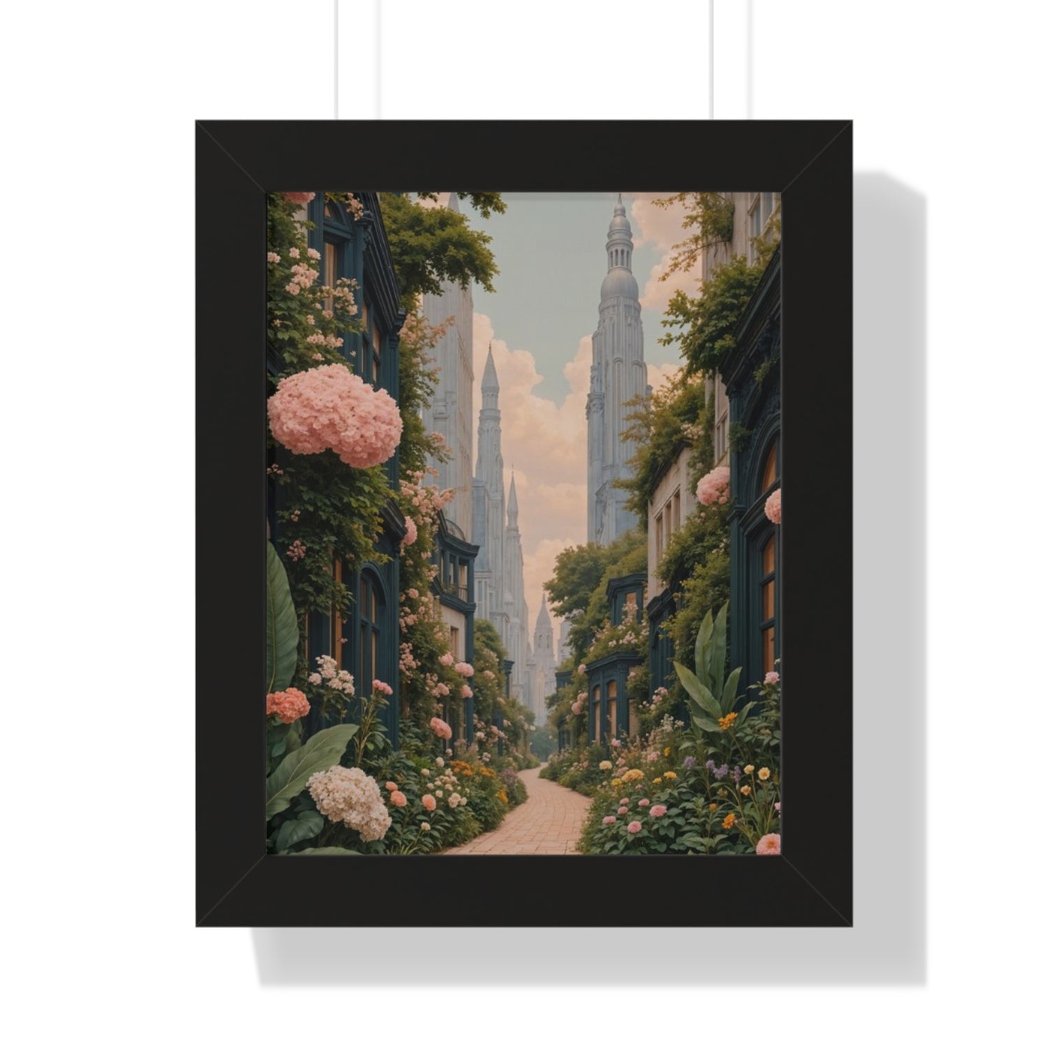 Serene Landscape Framed Vertical Poster, Vintage Wall Art, Home Decor, Botanical Print, Gift for Nature Lovers