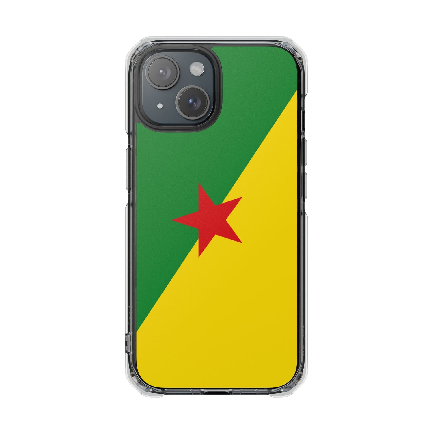 French Guiana  Flag Magnetic Clear Impact Cases | Phone Cases, Personalized Gifts, Unique Accessories, Travel Souvenirs, National Pride