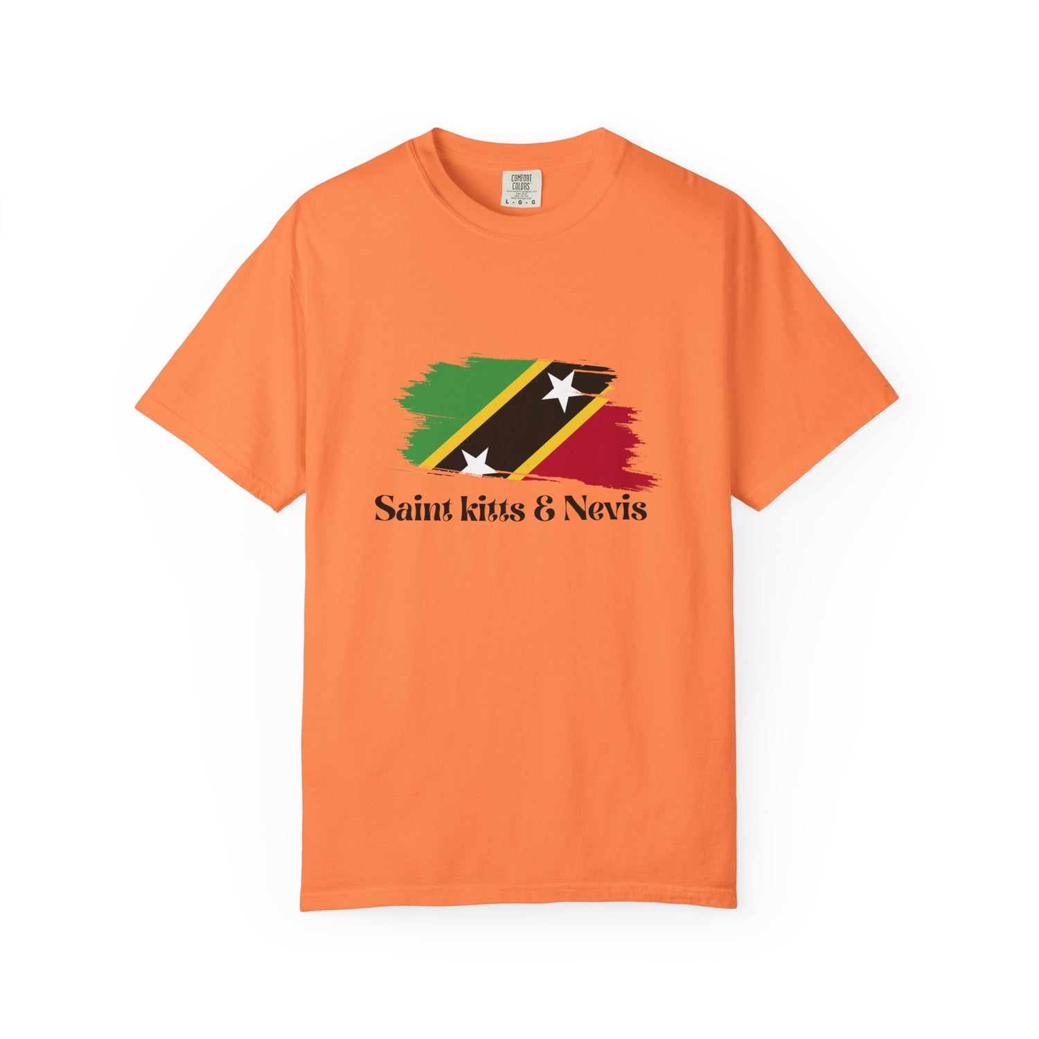 Garment-Dyed T-Shirt with Saint Kitts & Nevis Flag Design